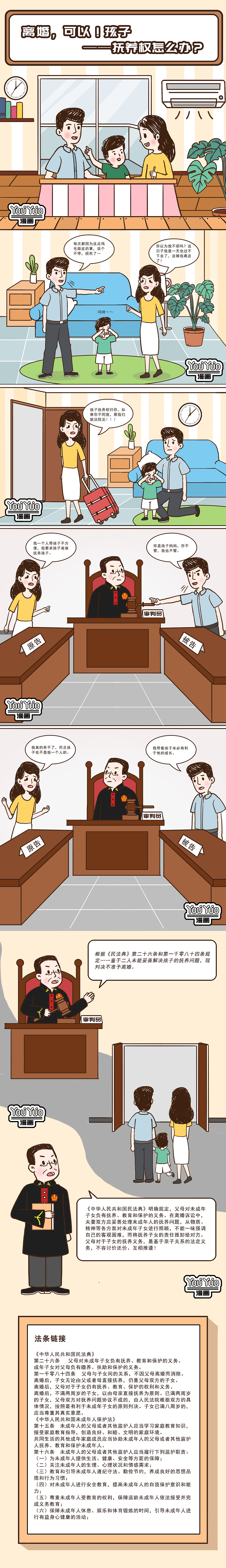 《抚养权知识科普》插画设计（图ZMzg3NTAzODU2） - 短篇/格漫 - 站酷设计师YOUYUO漫画原创素材 - 站酷ZCOOL