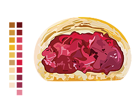 鲜花饼美食手绘点心矢量图