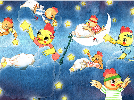 水彩绘本插画 冰糖星星串