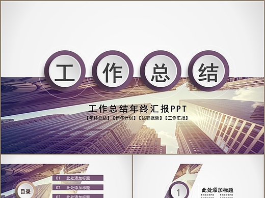 微粒体城市规模企业年度工作总结汇报PPT模板