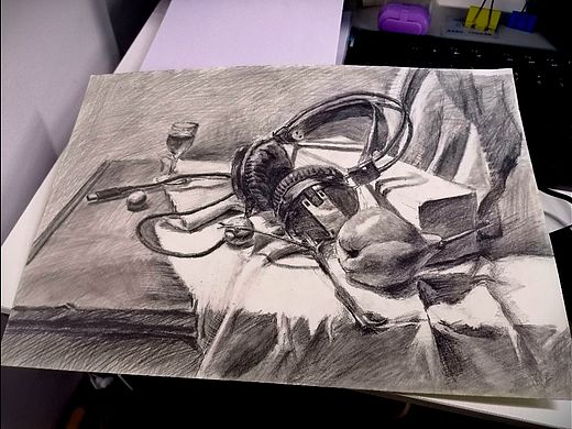 绘画、素描、静物组合