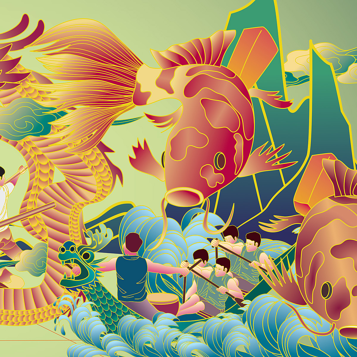 《佛山秋色》主题美宣插画设计（图ZMzg3NTM2MzY4） - 商业插画 - 站酷设计师自由人艺术创享原创素材 - 站酷ZCOOL