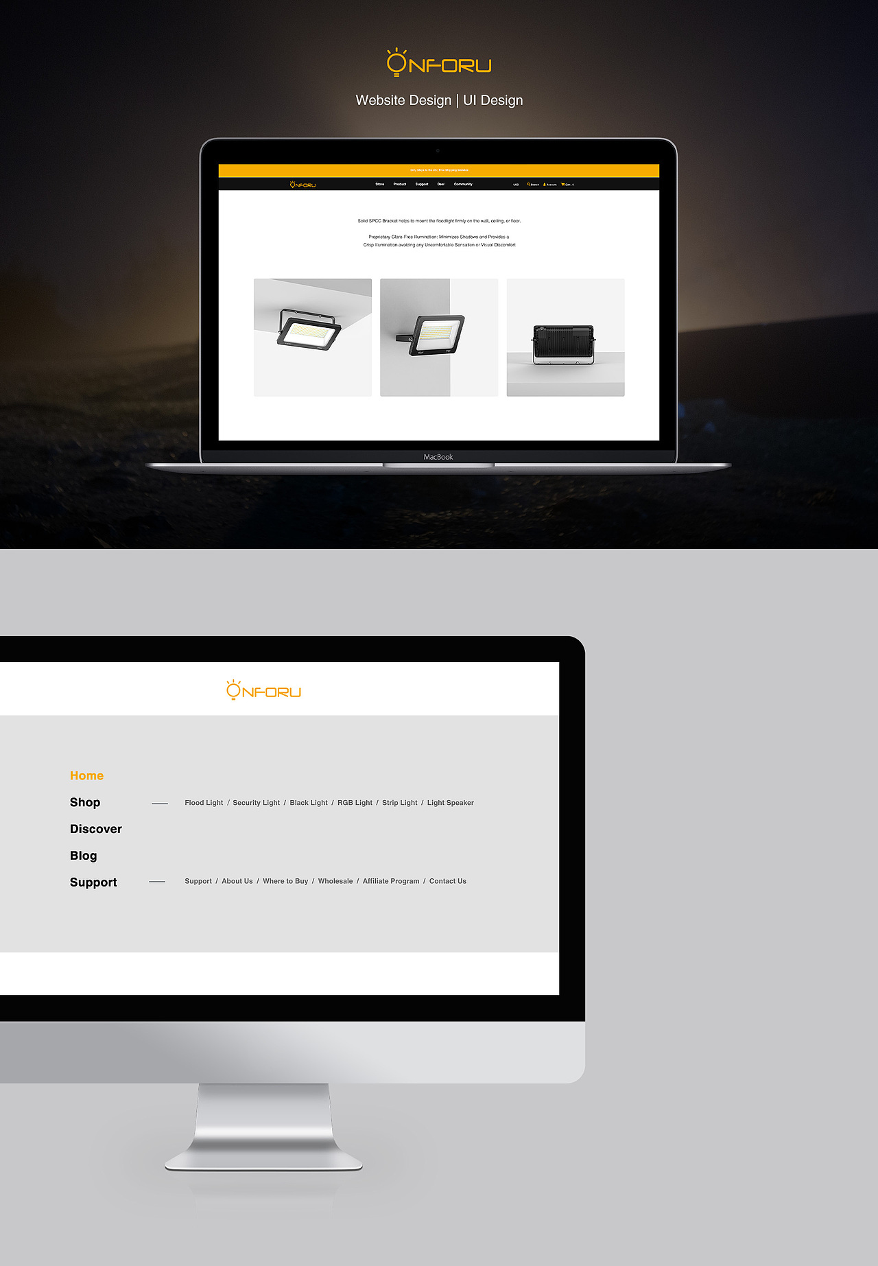 LED泛光灯Shopify网站 Amazon套图A+详情页面KV banner
