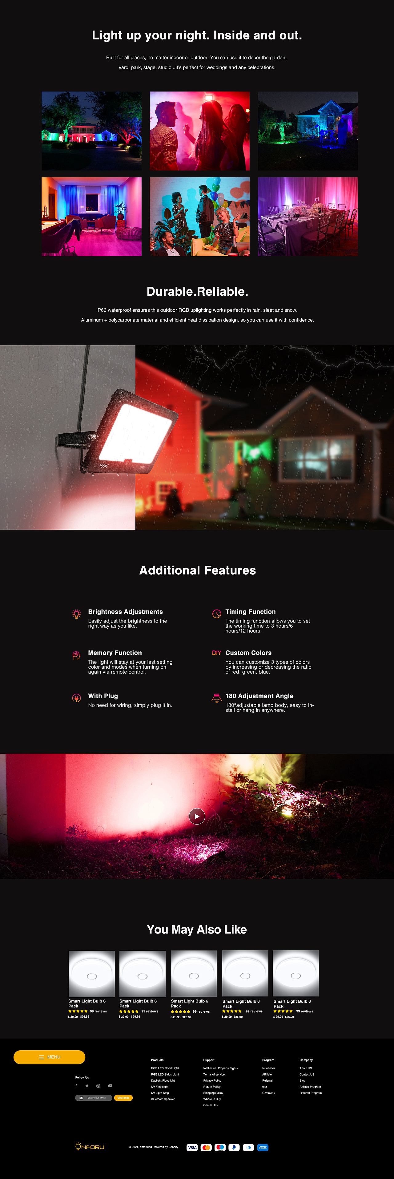 LED泛光灯Shopify网站 Amazon套图A+详情页面KV banner