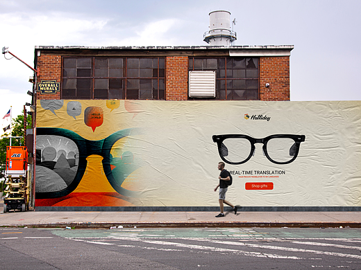 Halliday glasses creative advertising illustratio