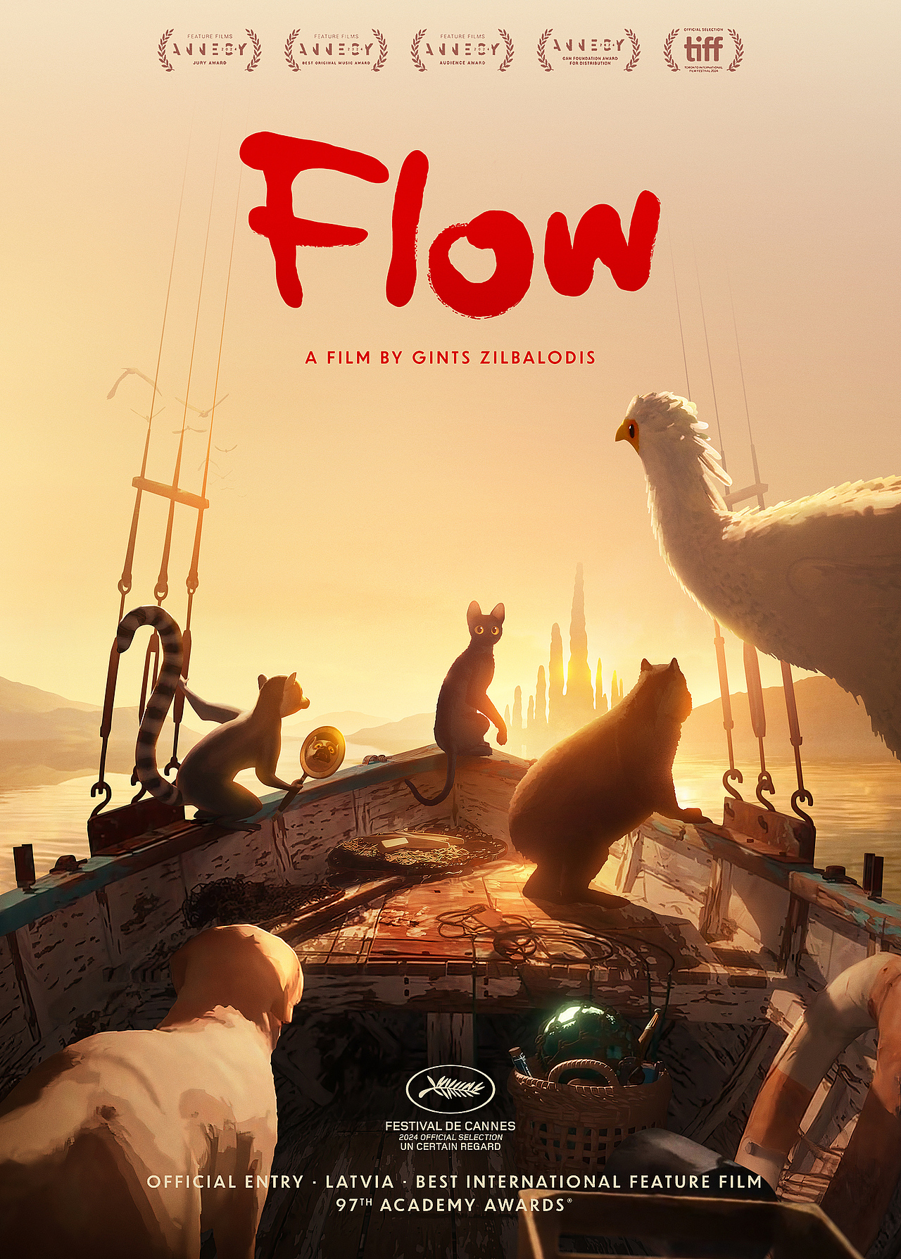 《猫猫的奇幻漂流》Flow 电影海报