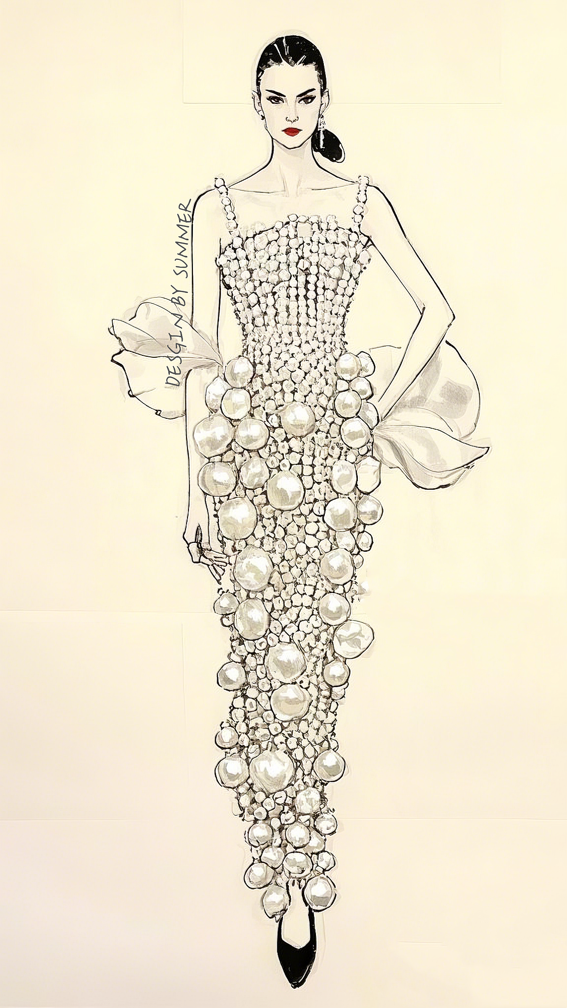 高定纯珍珠编织礼服（郁金香主题）（图ZMzg3NTg5ODY4） - 正装/礼服 - 站酷设计师设计狮Summer原创素材 - 站酷ZCOOL