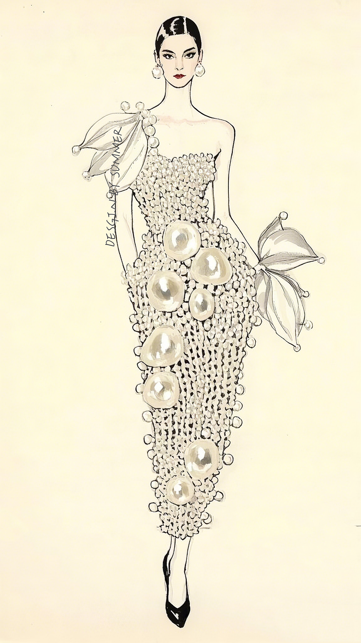 高定纯珍珠编织礼服（郁金香主题）（图ZMzg3NTg5ODk2） - 正装/礼服 - 站酷设计师设计狮Summer原创素材 - 站酷ZCOOL