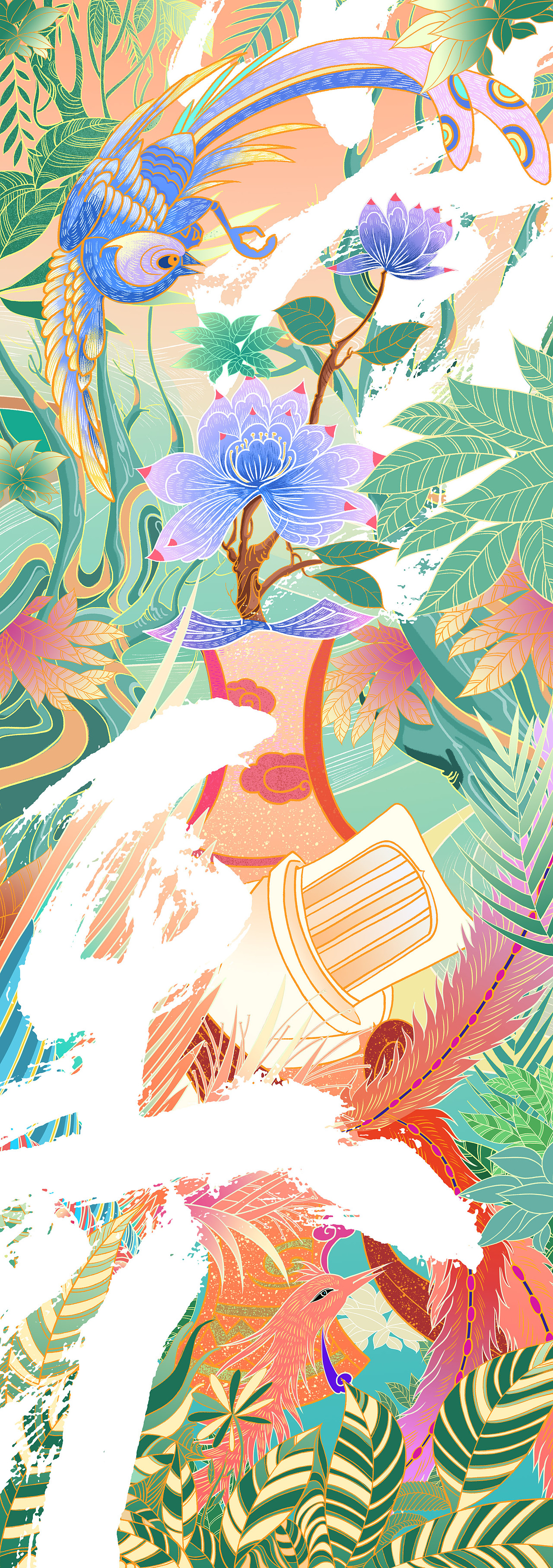 琴·棋·书·画 国风插画（图ZMzg3NjE1ODQ0） - 艺术插画 - 站酷设计师洪标原创素材 - 站酷ZCOOL