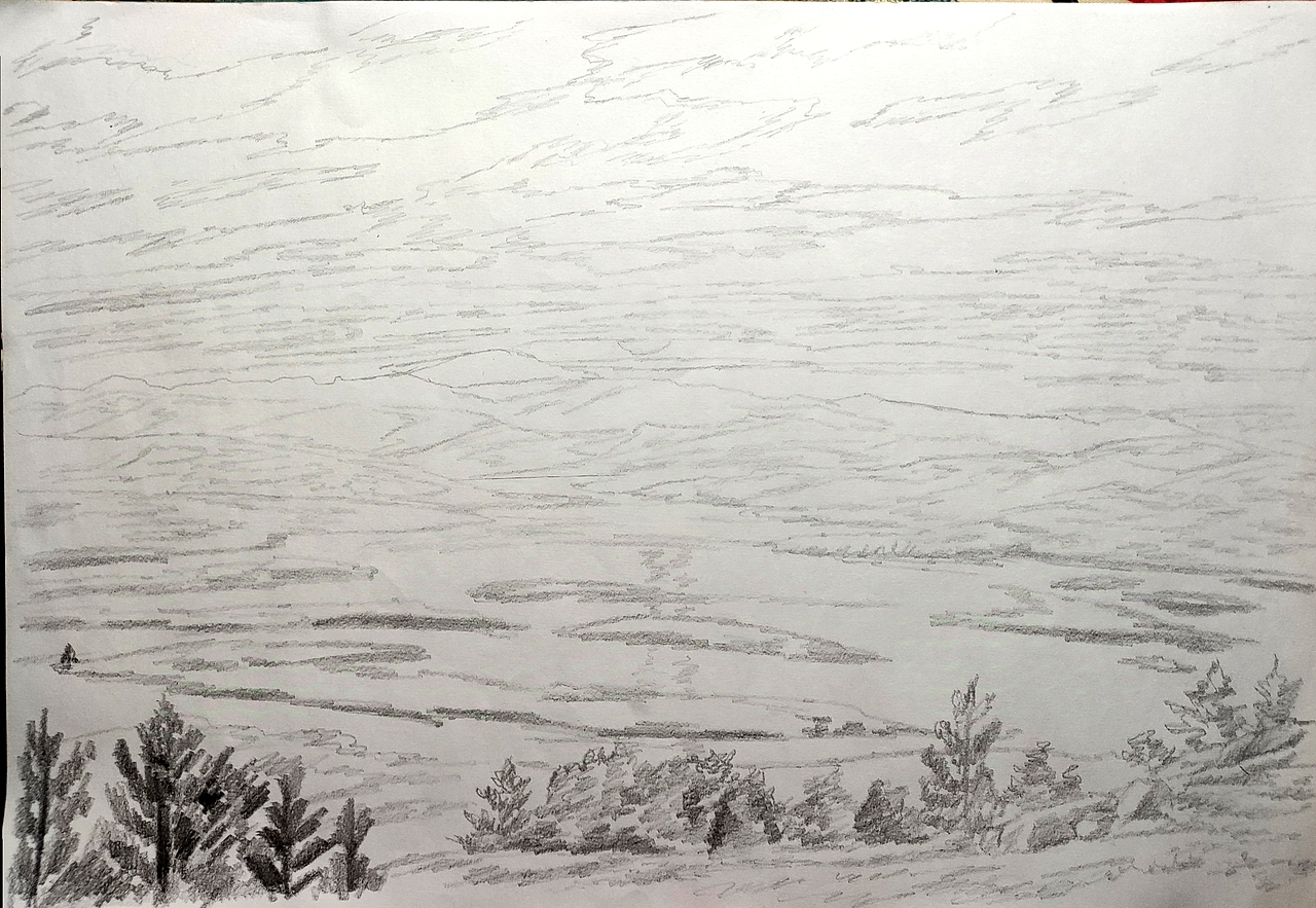 20250314｜A3手绘：晚霞下的山景（图ZMzg3NjM3NDI0） - 创作习作 - 站酷设计师汤俊文MRTJW原创素材 - 站酷ZCOOL