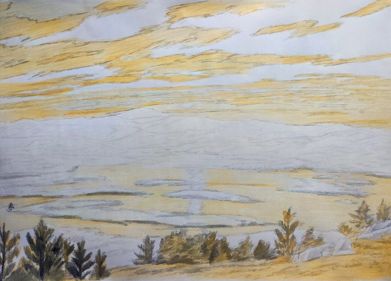 20250314｜A3手绘：晚霞下的山景（图ZMzg3NjM3NDUy） - 创作习作 - 站酷设计师汤俊文MRTJW原创素材 - 站酷ZCOOL