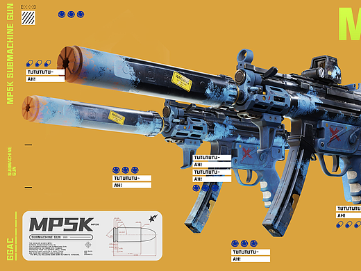 MP5K 枪械建模渲染