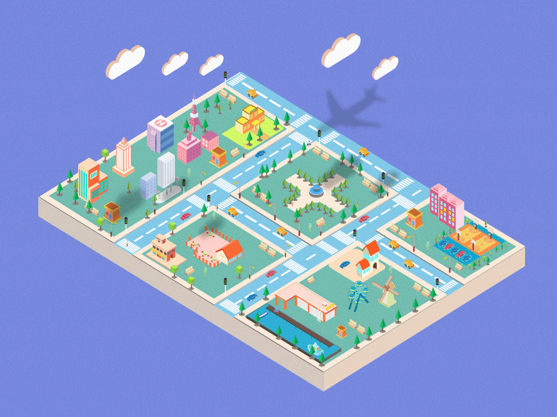2.5D 城市小场景动态图