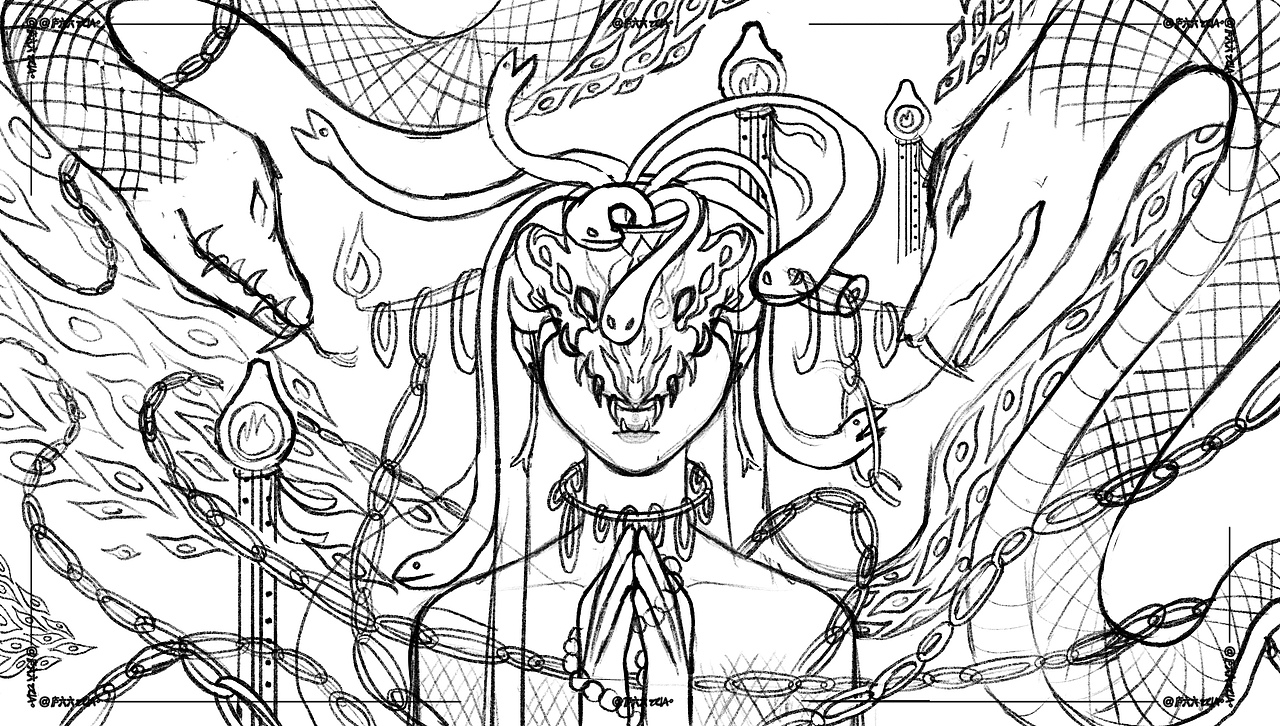 蛇僧（图ZMzg3NjczMzk2） - 艺术插画 - 站酷设计师庐六原创素材 - 站酷ZCOOL