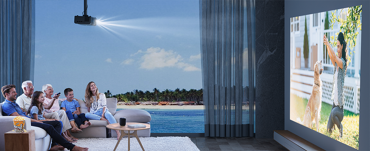 之前制作的一些投影仪使用场景的图片