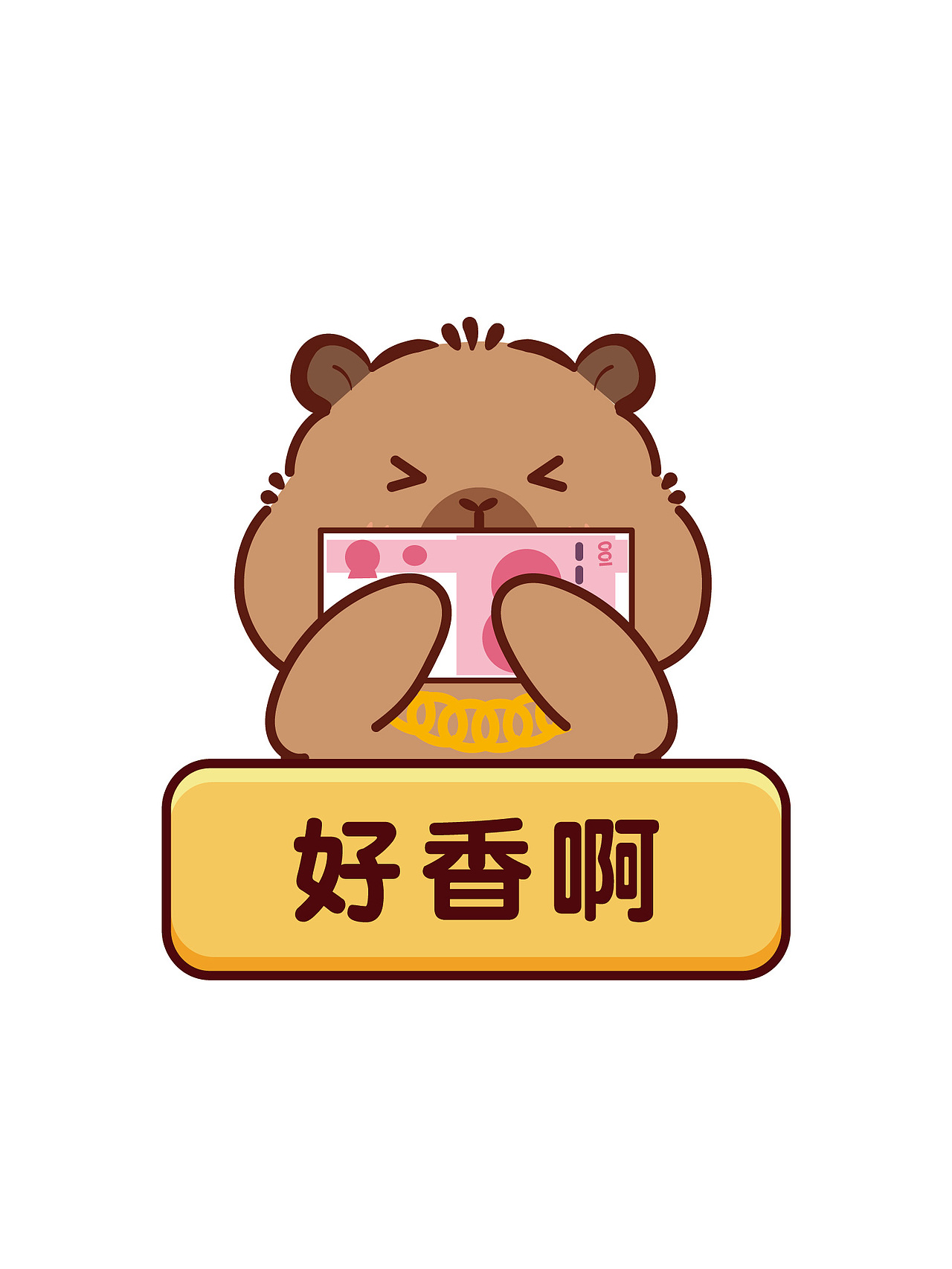 卡皮巴拉IP暴富豚卡通插画潮玩网红宠物