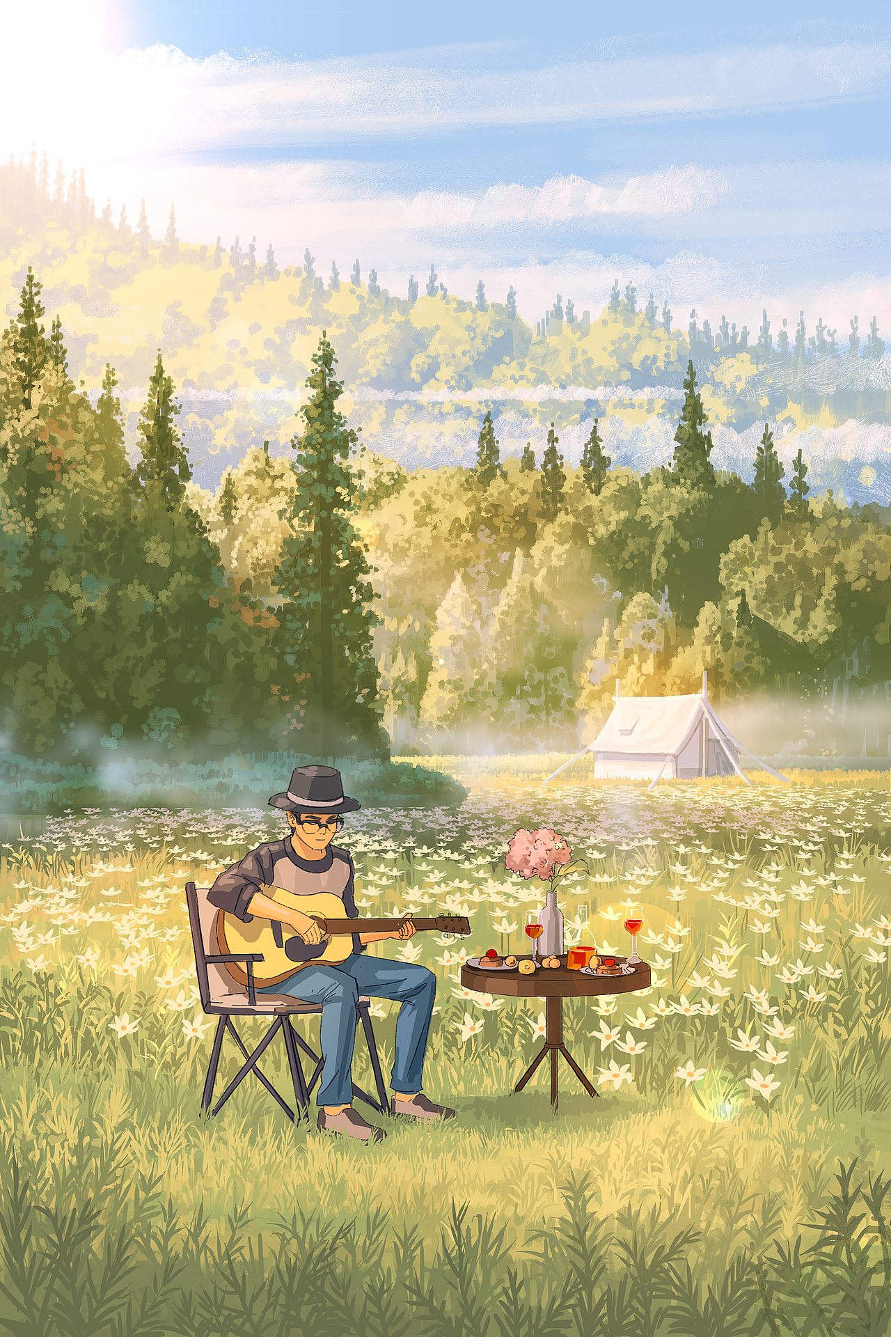 当指尖轻轻拨动琴弦,悠扬的旋律仿佛带你穿越到一片宁静的天地。阳光洒在湖面上,微风拂过山间,树叶沙沙作响,仿佛在与你合奏。吉他的声音如同大自然的低语,带你走进一幅幅美丽的风景画中。