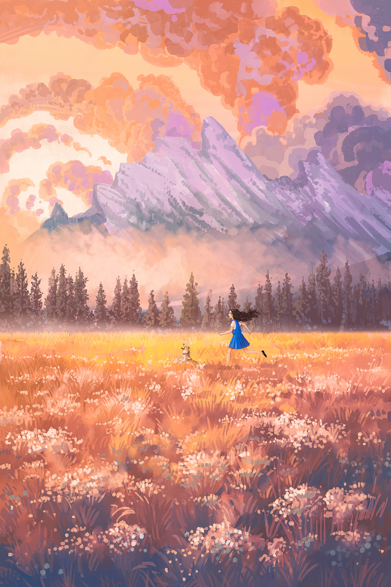 在梦的深处,时间失去了方向,
现实与虚幻交织成一片朦胧的光。<br>你穿过迷雾,脚步轻盈,<br>仿佛踩在云朵上,<br>每一步都带着未知的期待。