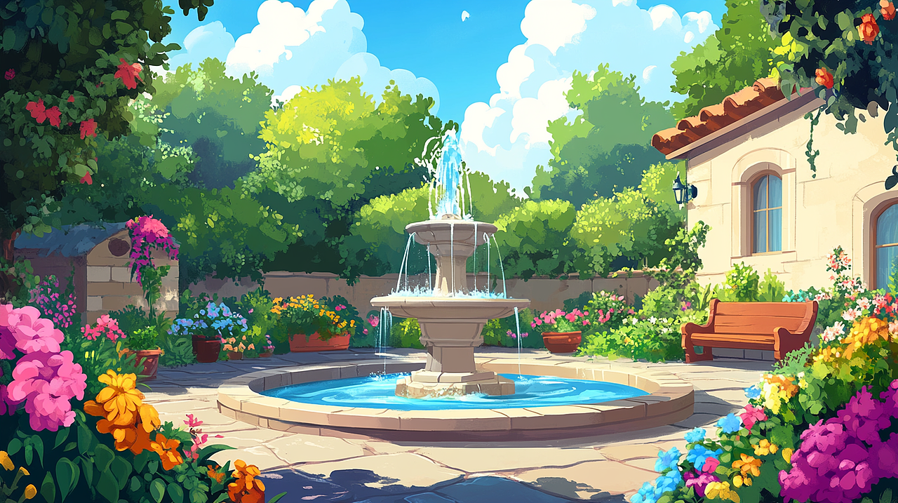 一组卡通场景设计