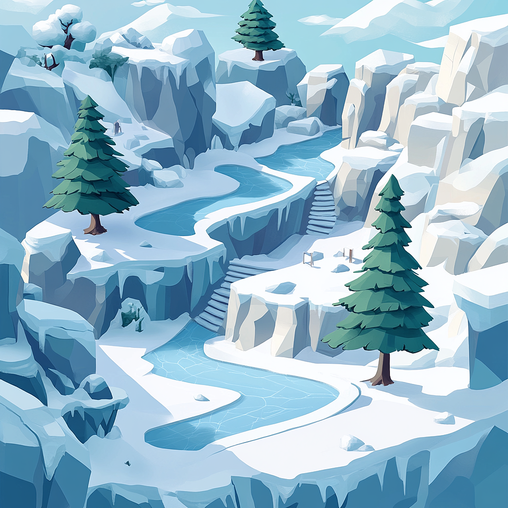 一组卡通场景设计