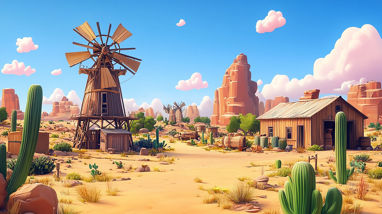 一组卡通场景设计