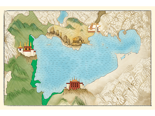 传统地图🗺️插画（个人主页-ZNzE2MTA5NjA=） - 商业插画 - 站酷设计师廖慢慢猫原创素材 - 站酷ZCOOL