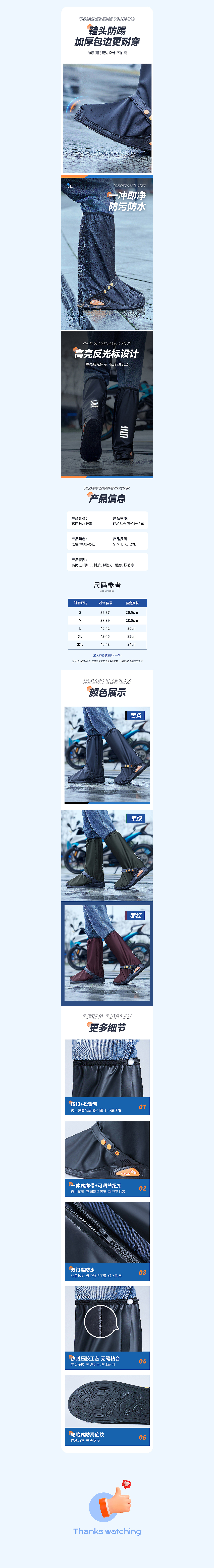 雨衣套装 | 鞋套详情页视觉案例X2 电商摄影精修设计