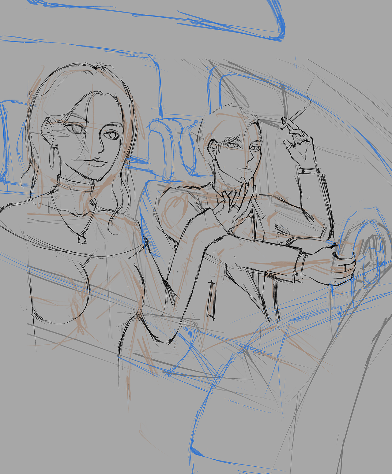 一张草稿到一张画的过程