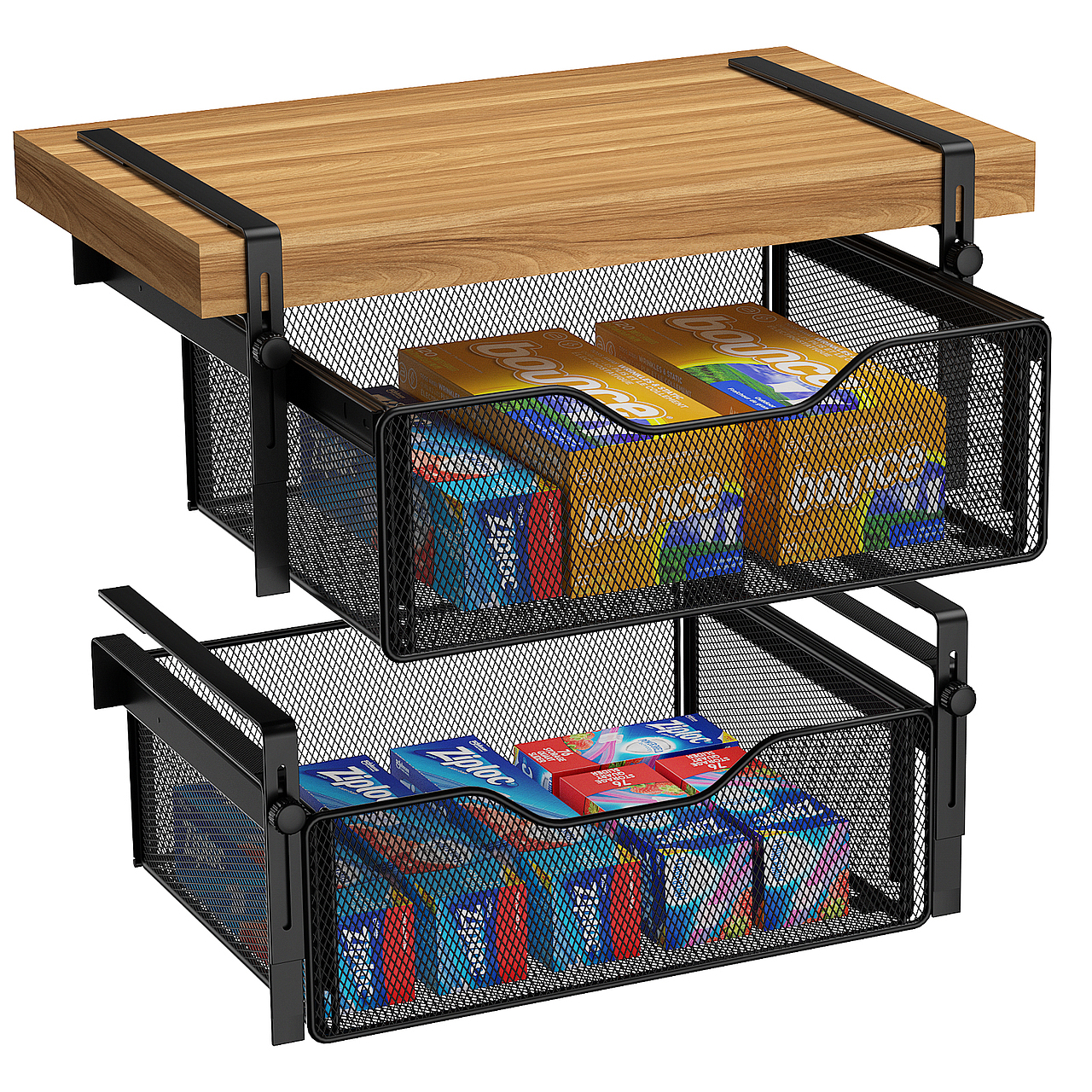 亚马逊抽拉式储物架子建模渲染主图和A加页面