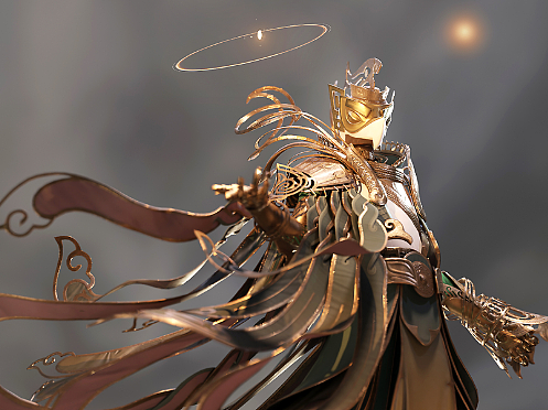 三星堆主题-角色设计-3D人物雕刻渲染