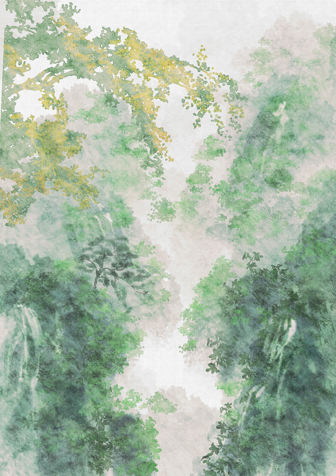 水墨山水之间（图ZMzg3NzcxNzE2） - 商业插画 - 站酷设计师禾苇原创素材 - 站酷ZCOOL