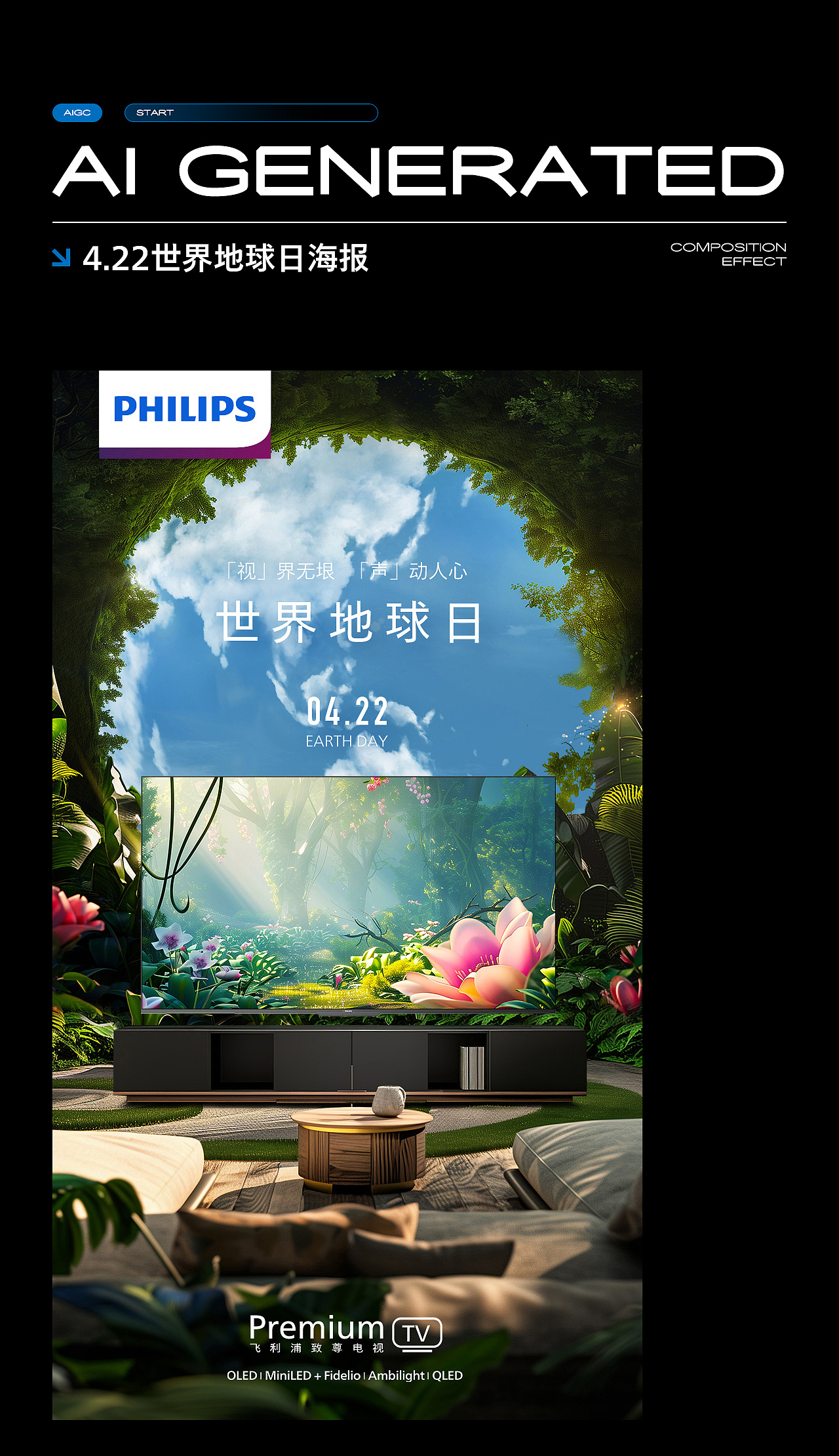 AIGC助力<<飞利浦>>电视机品宣视觉 2024年度总结