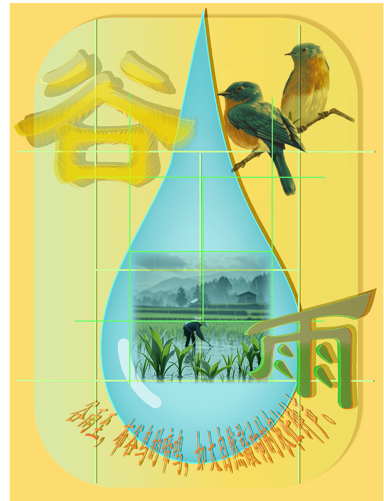 谷雨至,布谷鸟的 啼声,如大自然敲响的农忙 钟声 .