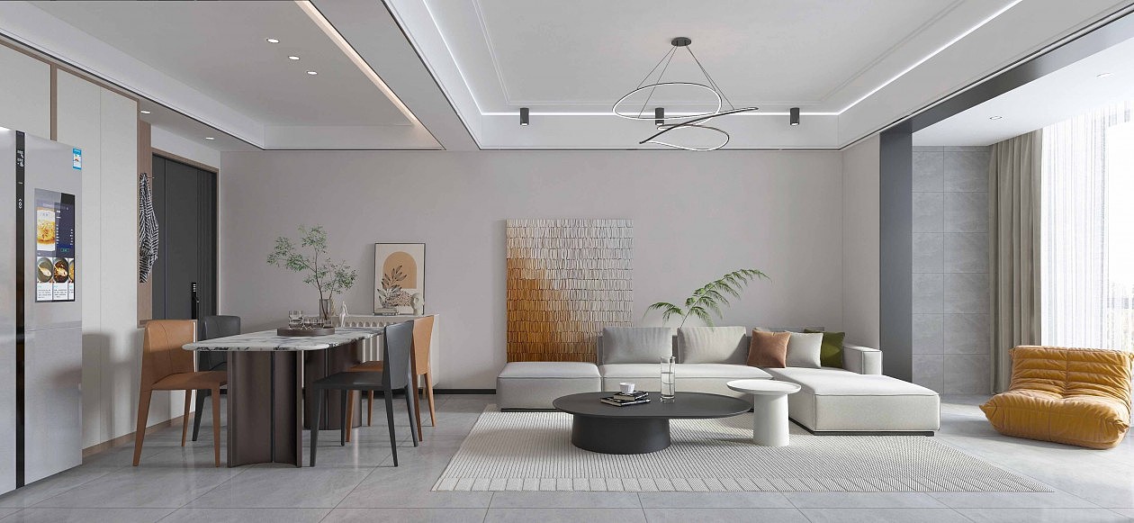 现代风格客餐厅效果表现（图ZMzg3Nzc3MDY0） - 家装设计 - 站酷设计师是丽丽啊wink原创素材 - 站酷ZCOOL