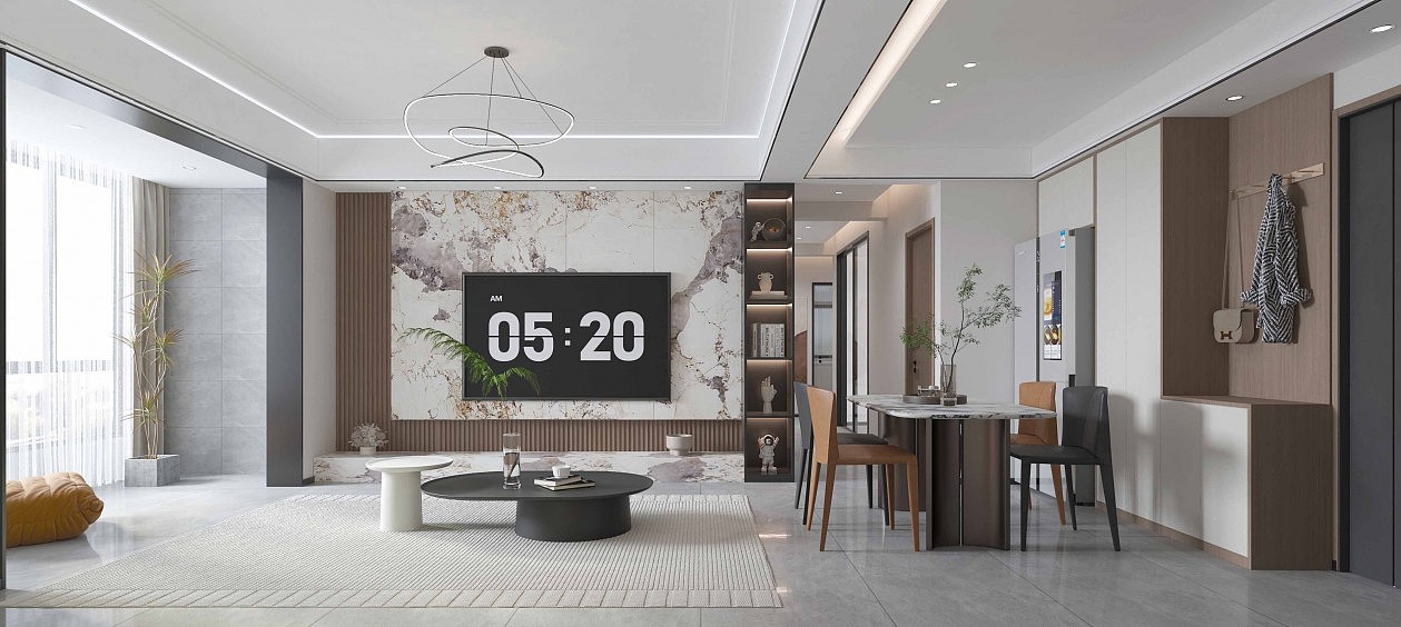 现代风格客餐厅效果表现（图ZMzg3Nzc3MDYw） - 家装设计 - 站酷设计师是丽丽啊wink原创素材 - 站酷ZCOOL