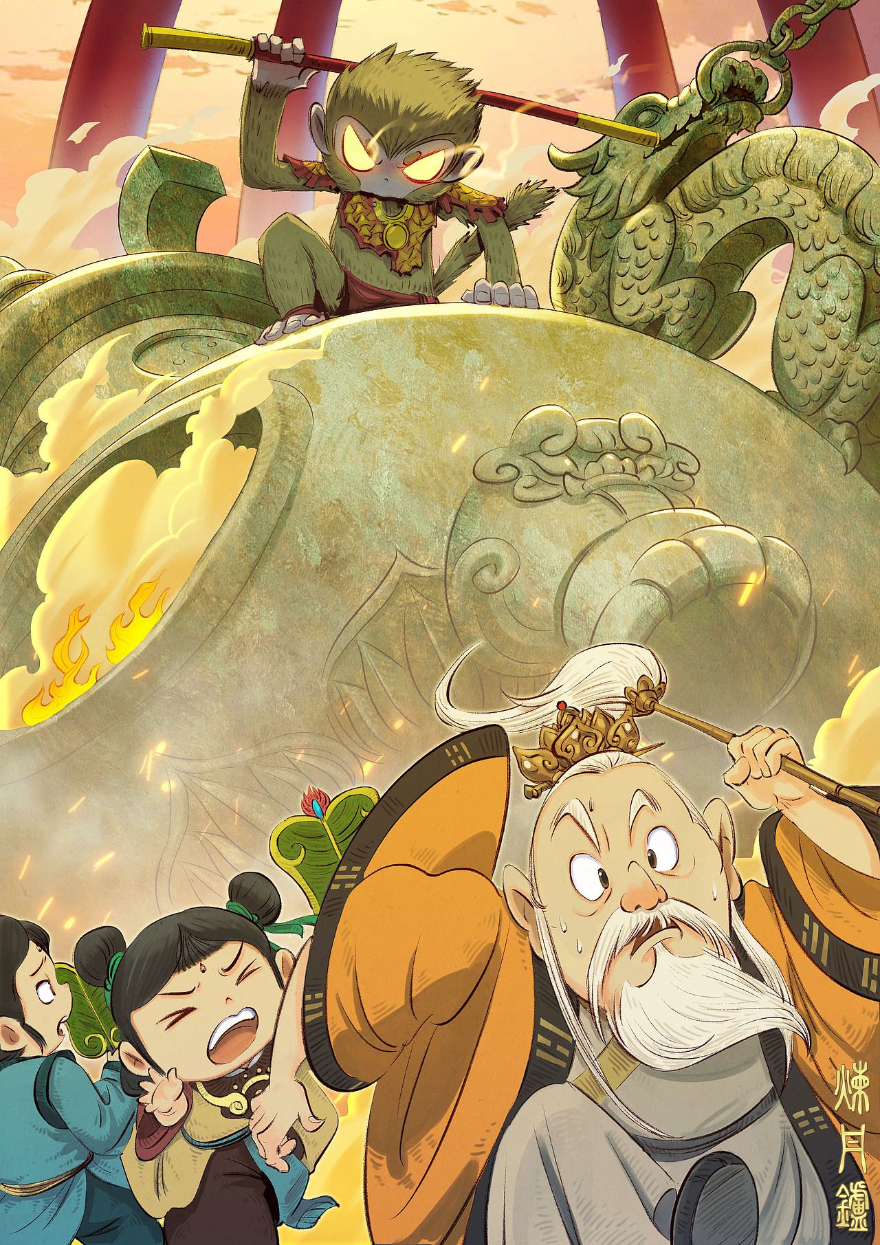 国风绘本风格西游记插画第3波（图ZMzg3Nzc5NTg4） - 绘本 - 站酷设计师羽颗原创素材 - 站酷ZCOOL