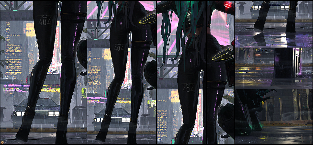 雨夜伪赛博朋克2（图ZMzg3NzgwOTA4） - 游戏原画 - 站酷设计师无色大晶体原创素材 - 站酷ZCOOL