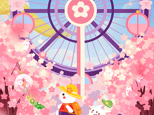 春日出游一起賞櫻花（個(gè)人主頁-ZNzE2MTkwMzY=） - 商業(yè)插畫 - 站酷設(shè)計(jì)師Z38401577原創(chuàng)素材 - 站酷ZCOOL