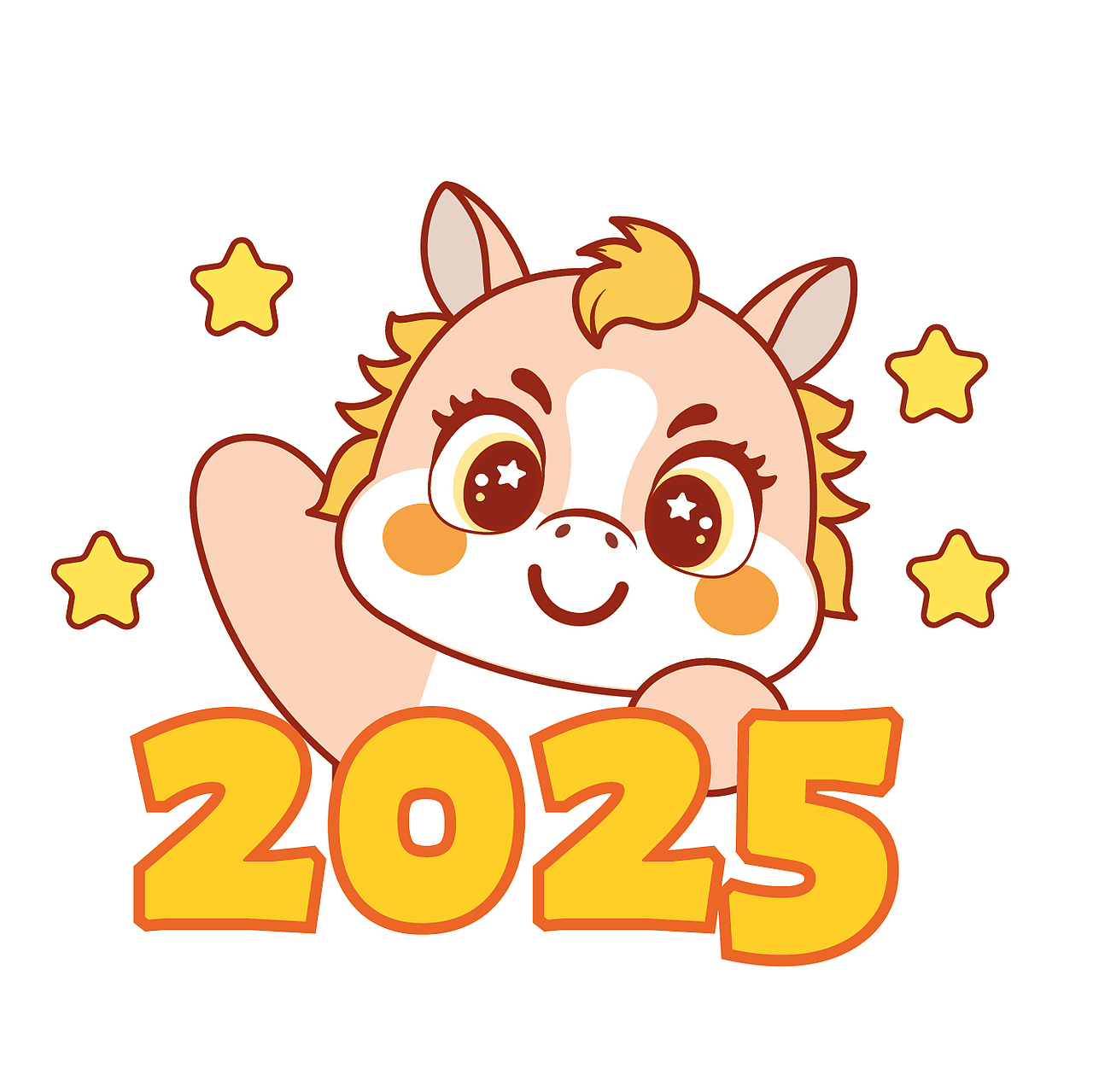 可爱的小马宝宝IP卡通形象插画创意手绘设计2026