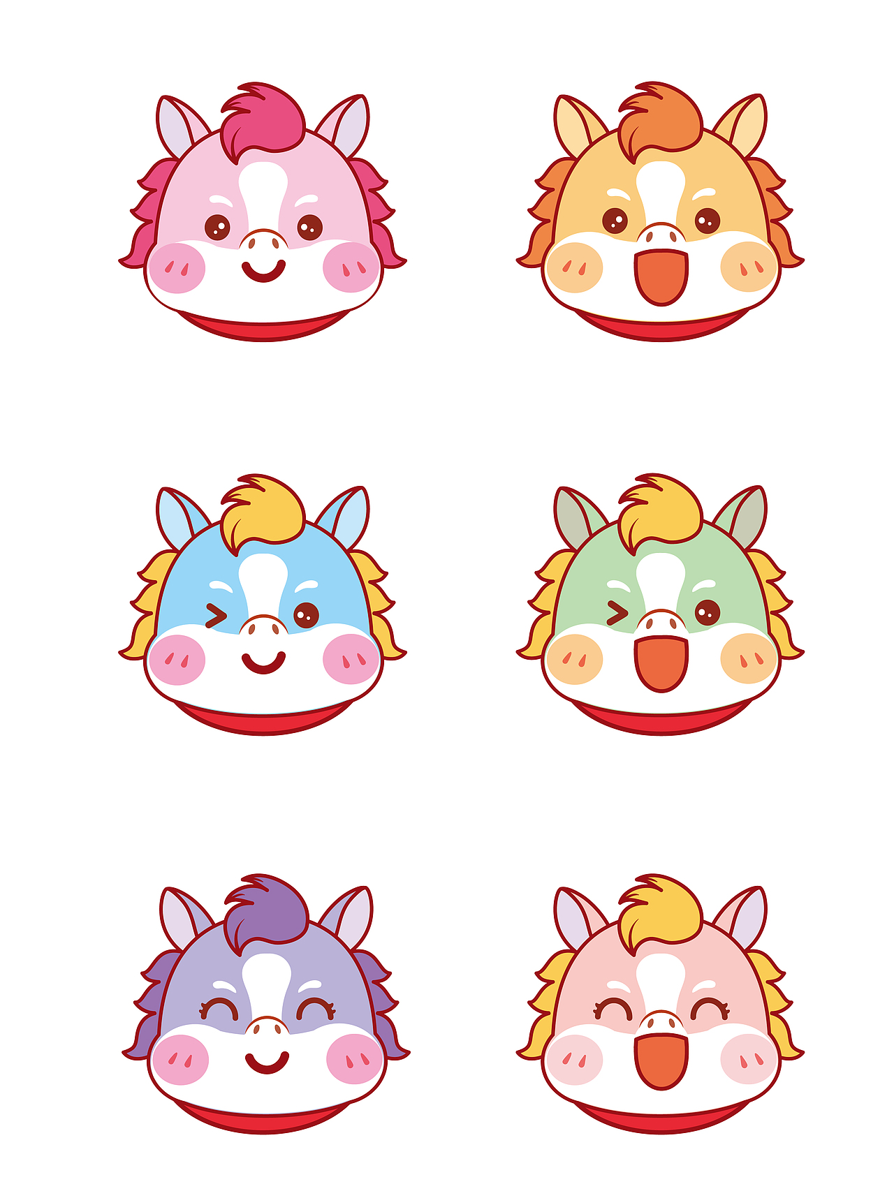 可爱的小马驹卡通图片