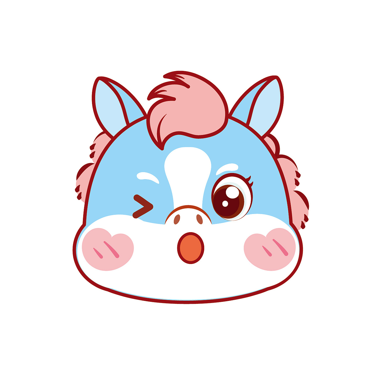 可爱的小马驹卡通可爱图片插画生肖马宝宝