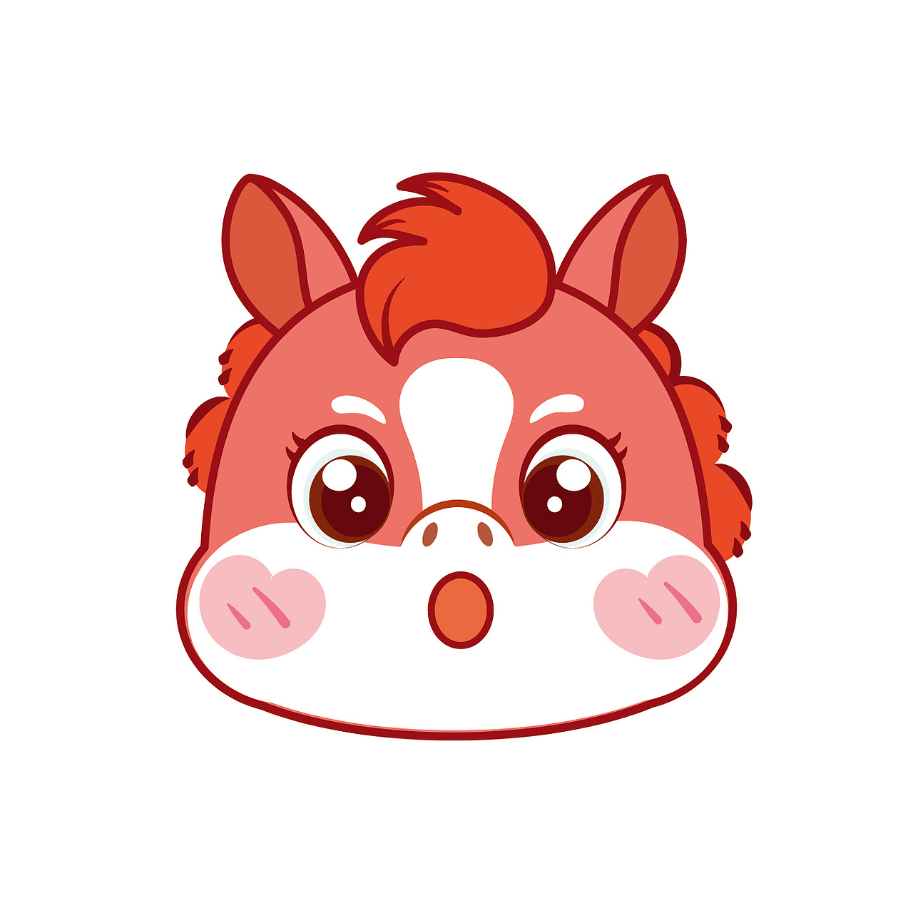 可爱的小马驹卡通可爱图片插画生肖马宝宝