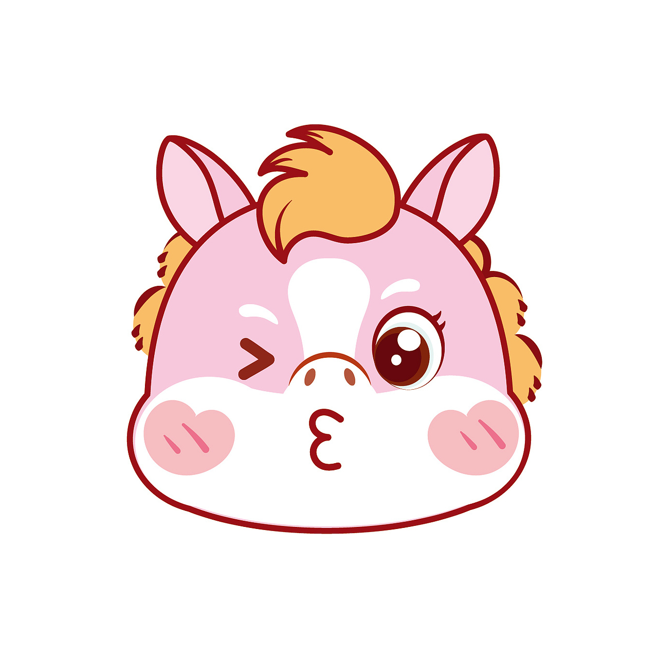 可爱的小马驹卡通可爱图片插画生肖马宝宝