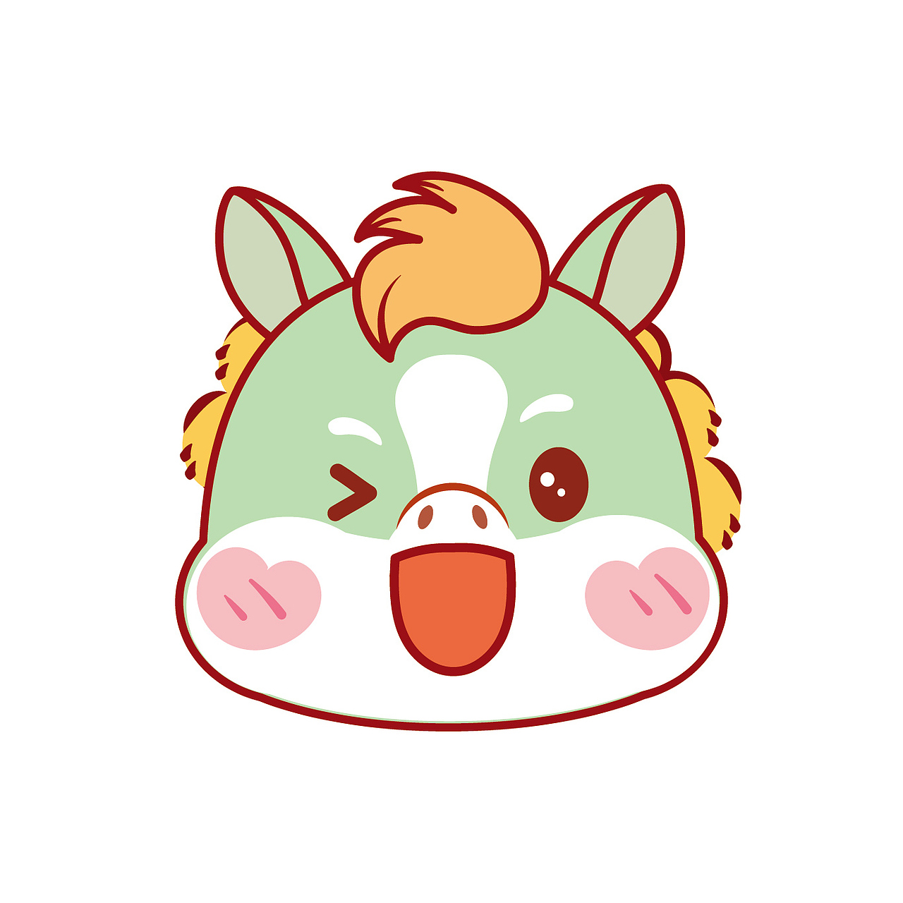 可爱的小马驹卡通可爱图片插画生肖马宝宝