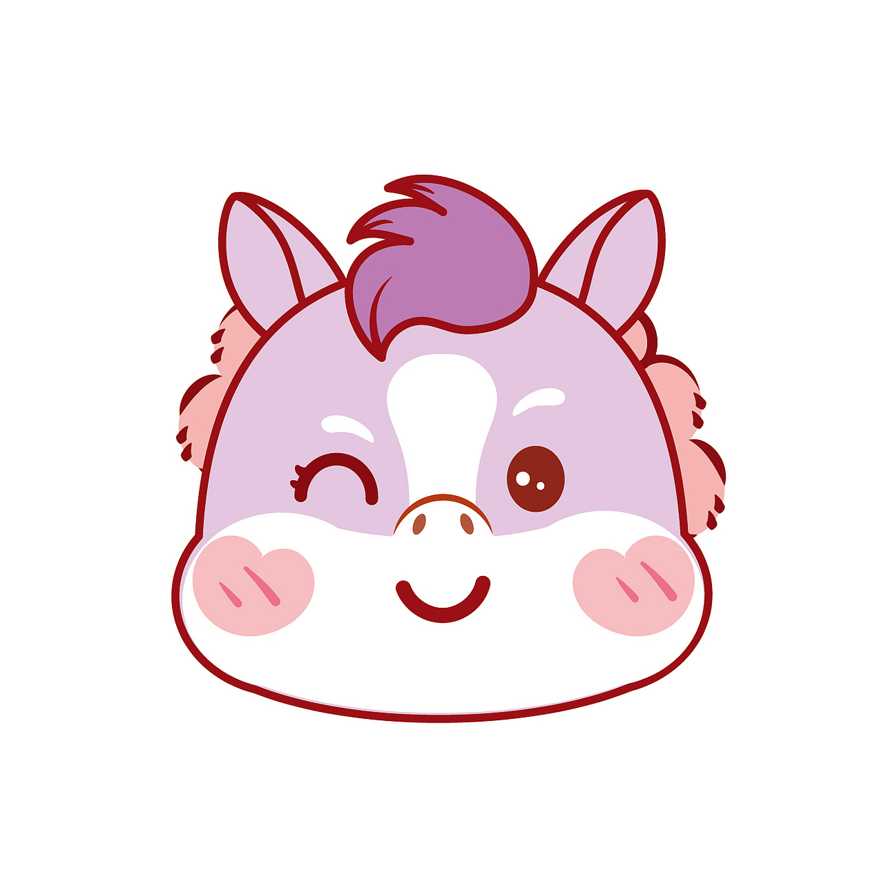 可爱的小马驹卡通可爱图片插画生肖马宝宝