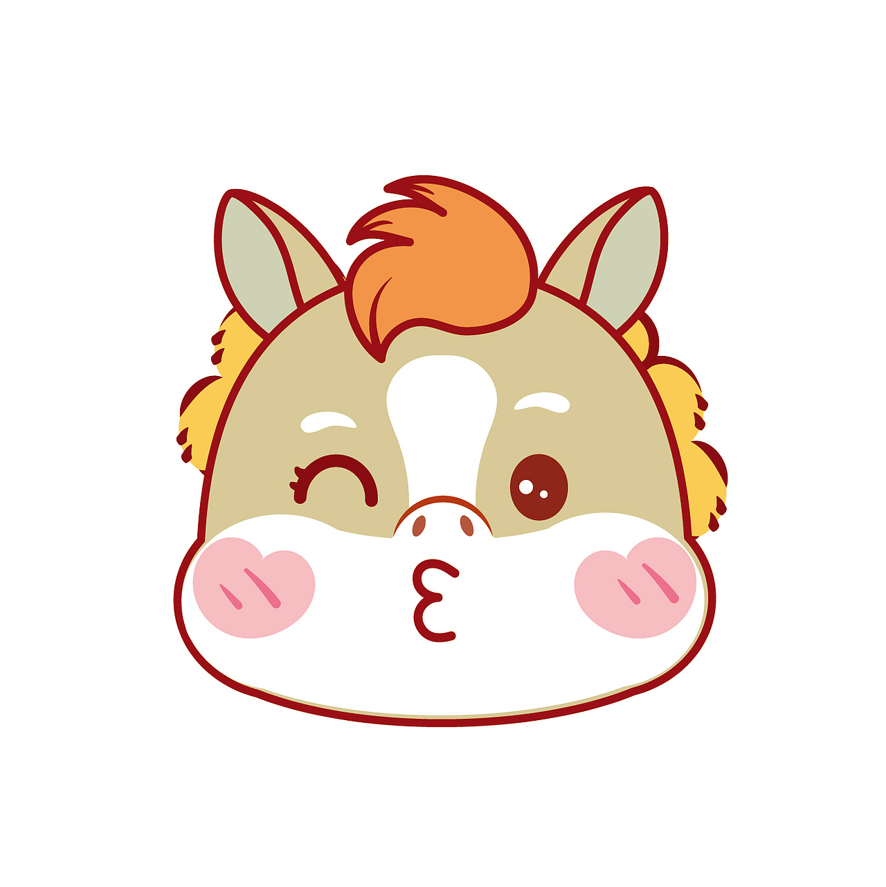 可爱的小马驹卡通可爱图片插画生肖马宝宝