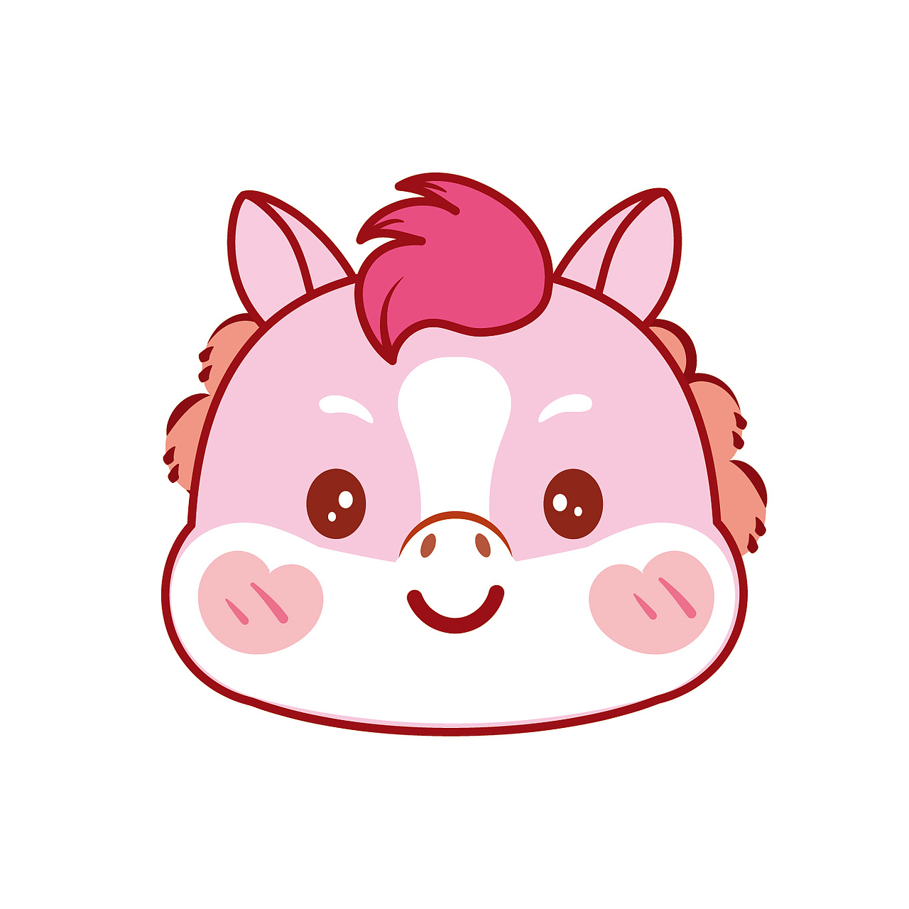 可爱的小马驹卡通可爱图片插画生肖马宝宝