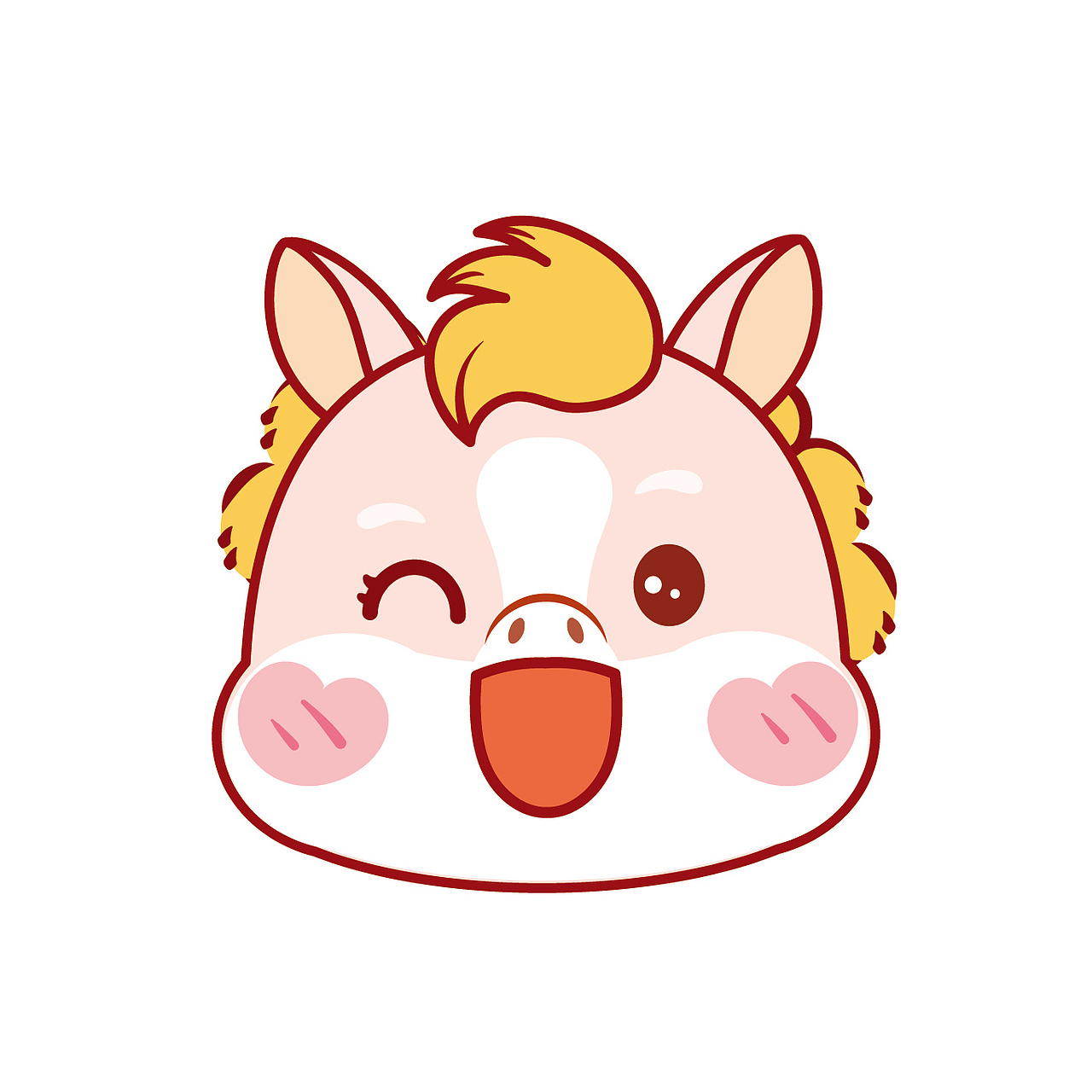 可爱的小马驹卡通可爱图片插画生肖马宝宝