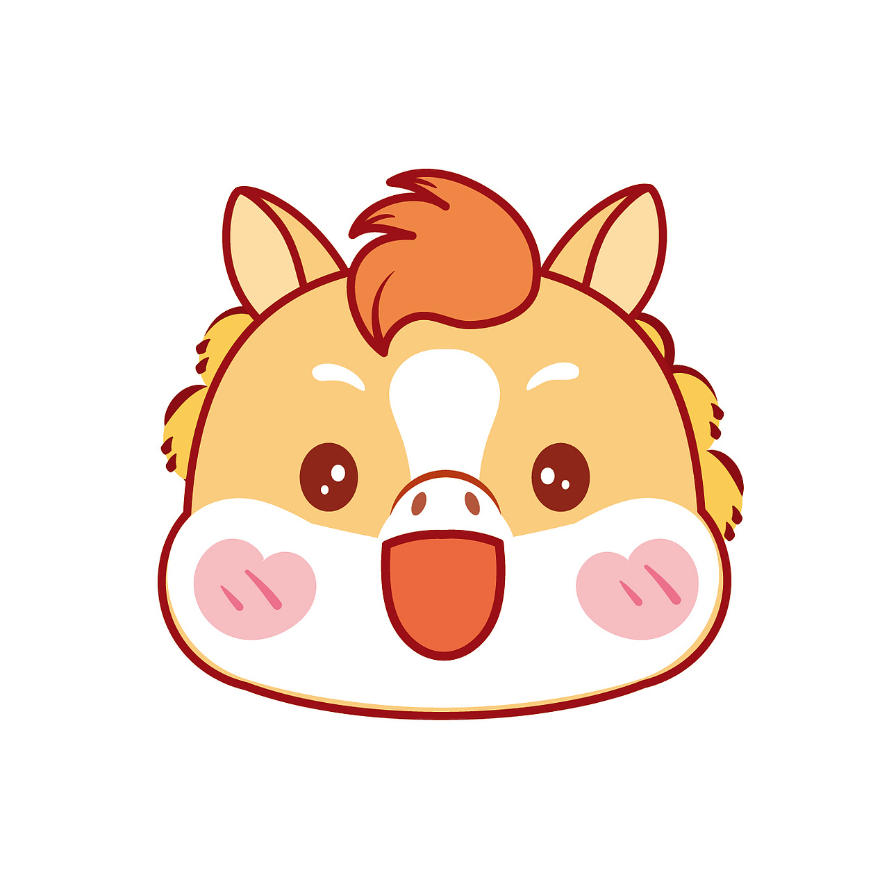 可爱的小马驹卡通可爱图片插画生肖马宝宝