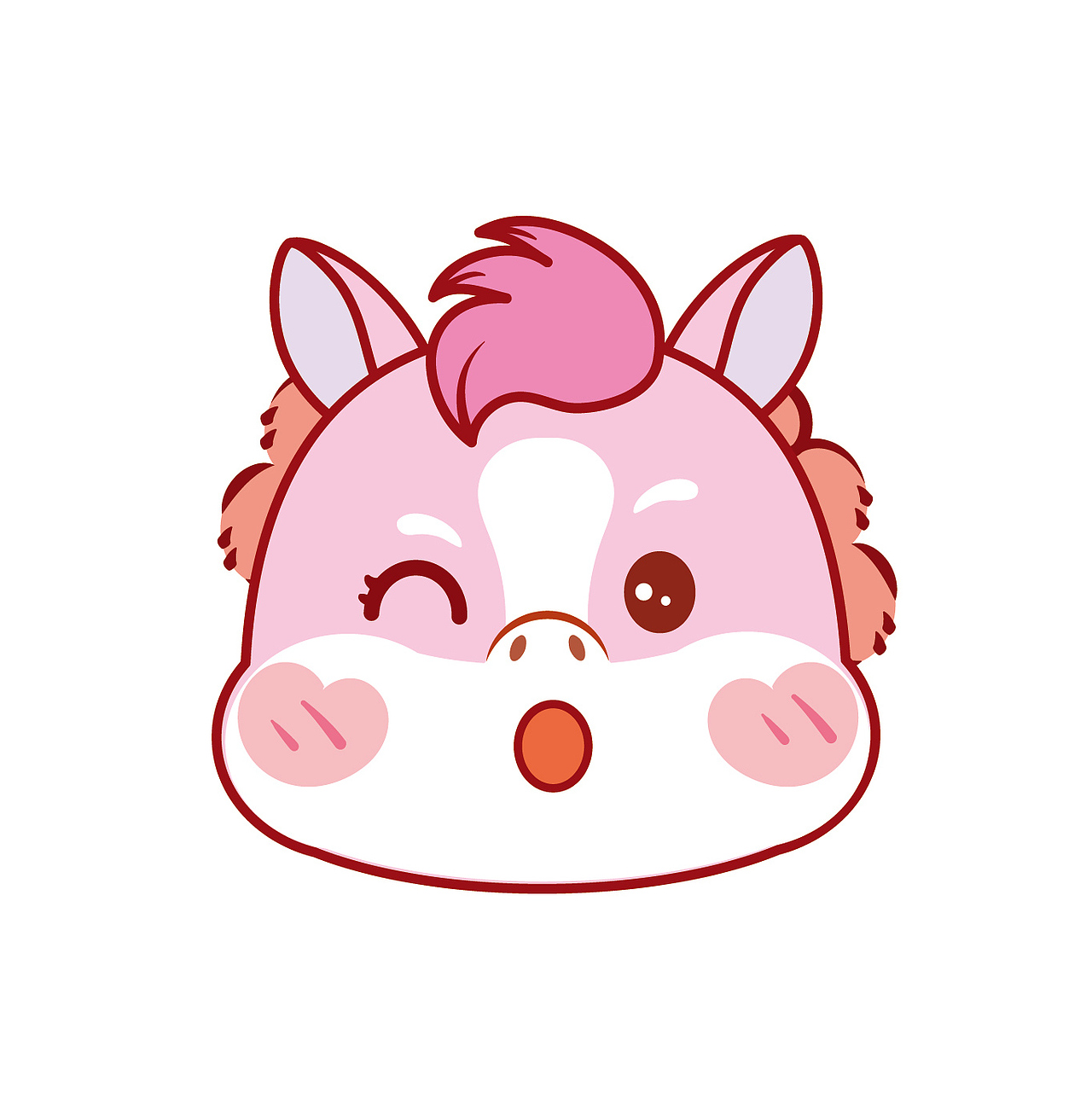 可爱的小马驹卡通可爱图片插画生肖马宝宝